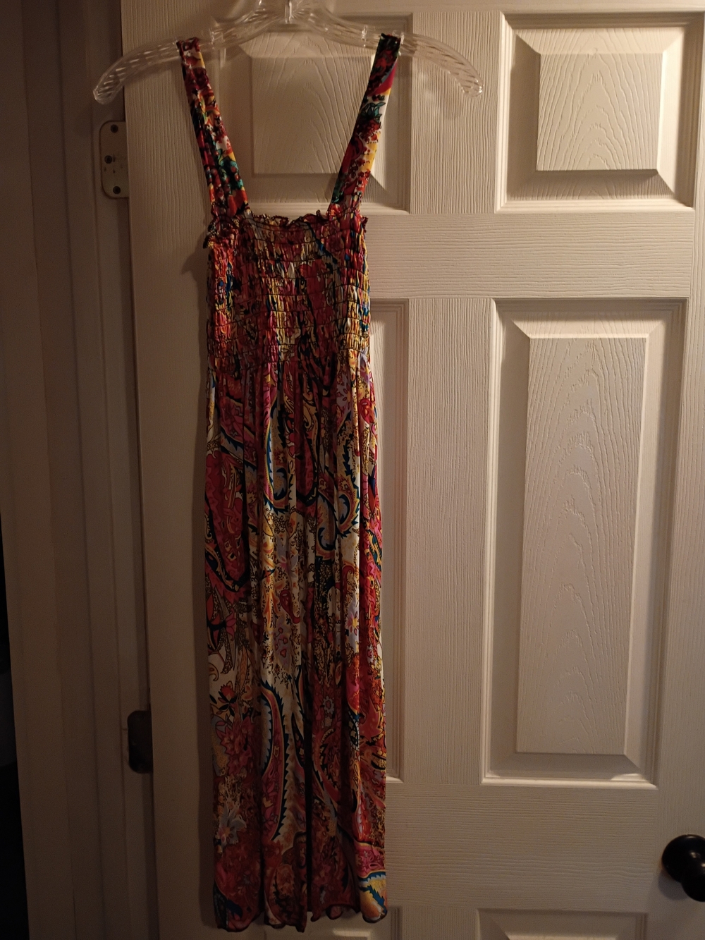 NWT Colorful Sleeveless Paisley Smocked Midi Dress - Picture 3 of 6